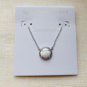 Kendra Scott Silver and White Volleyball Necklace